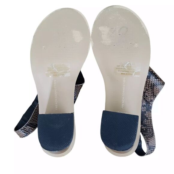 French Connection Lori Snakeskin Heels Womens 6.5 Sandals Open Toe Block - Picture 12 of 14